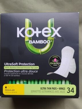 Bamboo UltraSoft Regular Ultra Thin Pads with Wings - 34 Count